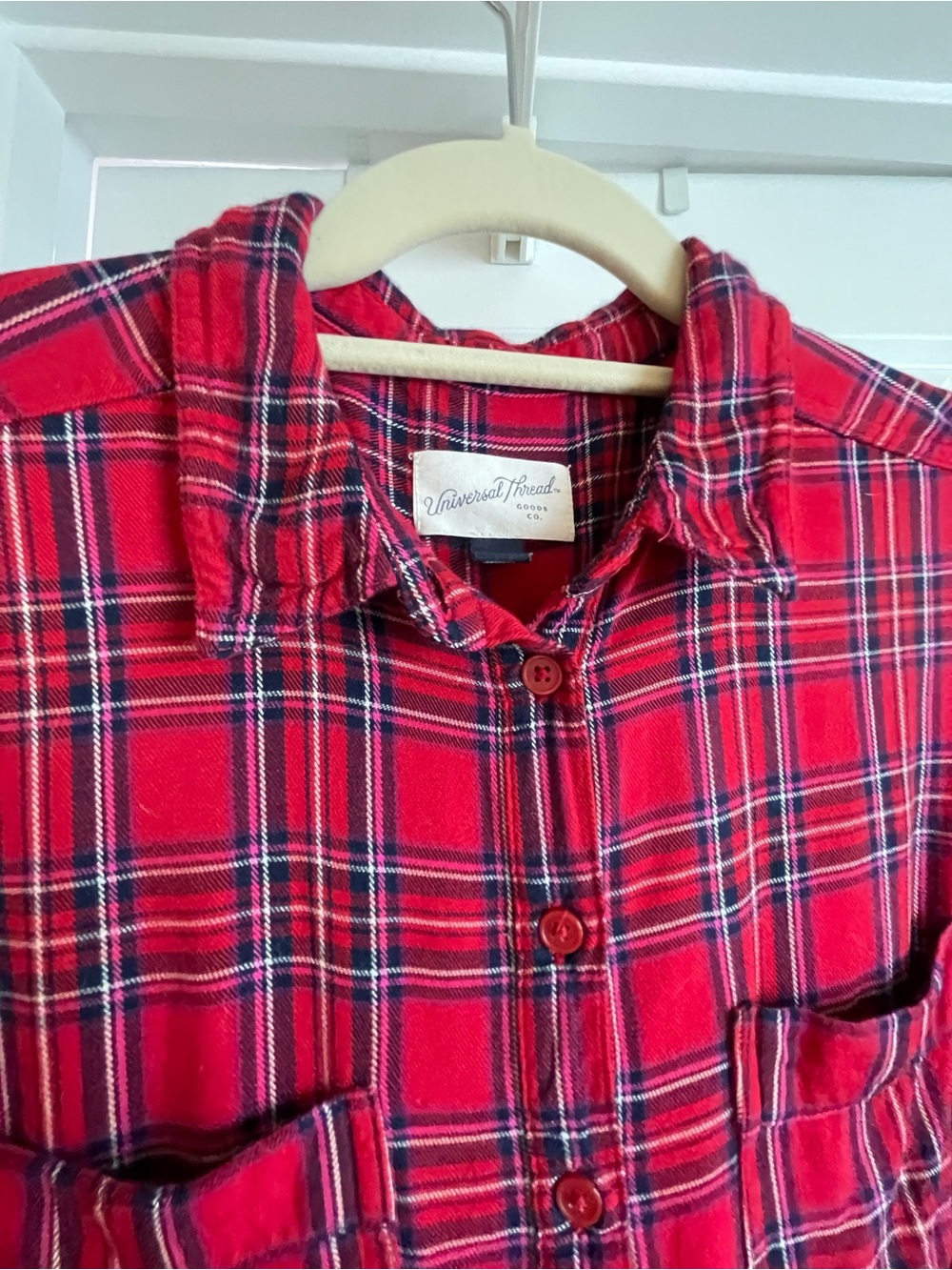 Universal Thread Red Plaid Button-Up Shirt